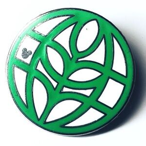 Disney Epcot Hidden Mickey Green and White Pin